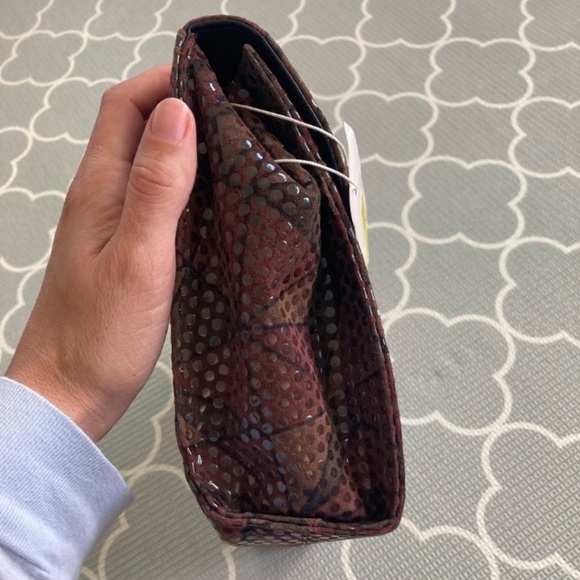Versani Geometric Clutch - Brown, Burgundy, Olive
